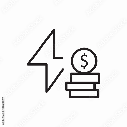 finance electric icon sign vector