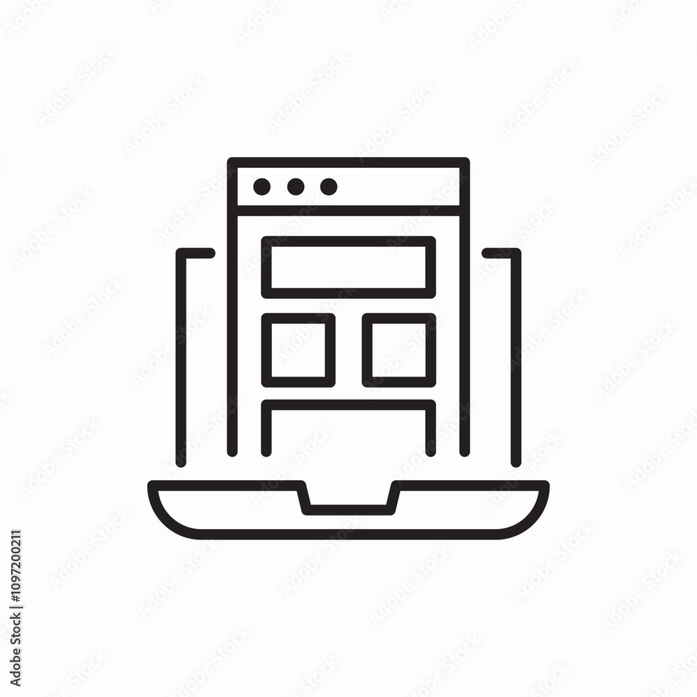 web page pc icon sign vector web page pc icon sign vector
