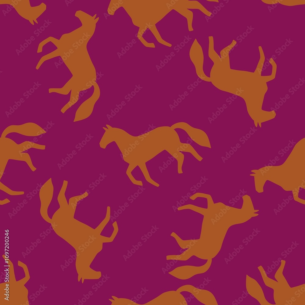 Christmas animals seamless horse pattern for wrapping paper and fabrics Christmas animals seamless horse pattern for wrapping paper and fabrics