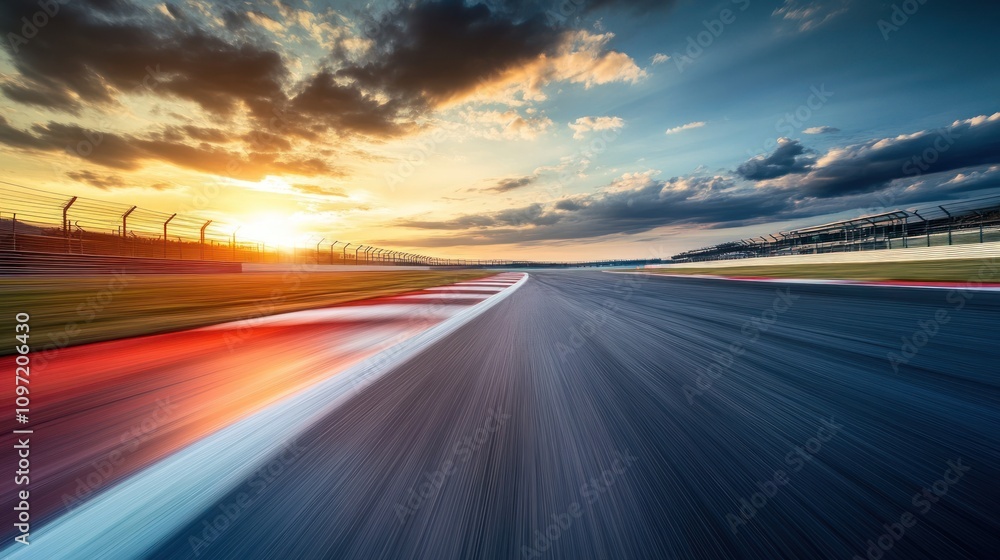 Naklejka premium Race Track Sunset