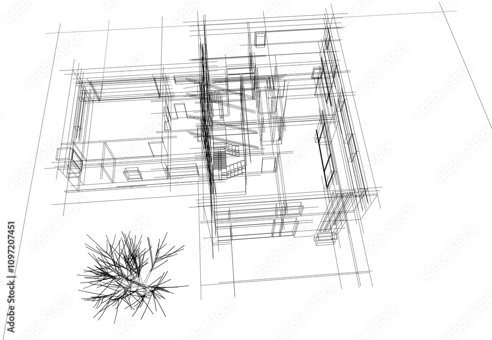 modern house architecture 3d illustration modern house architecture 3d illustration