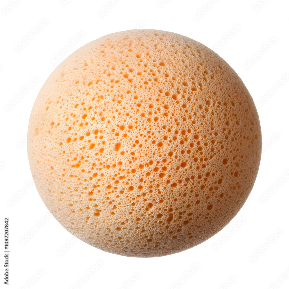 A rounded, porous sponge, typically used for bathing or cleaning. A rounded, porous sponge, typically used for bathing or cleaning.