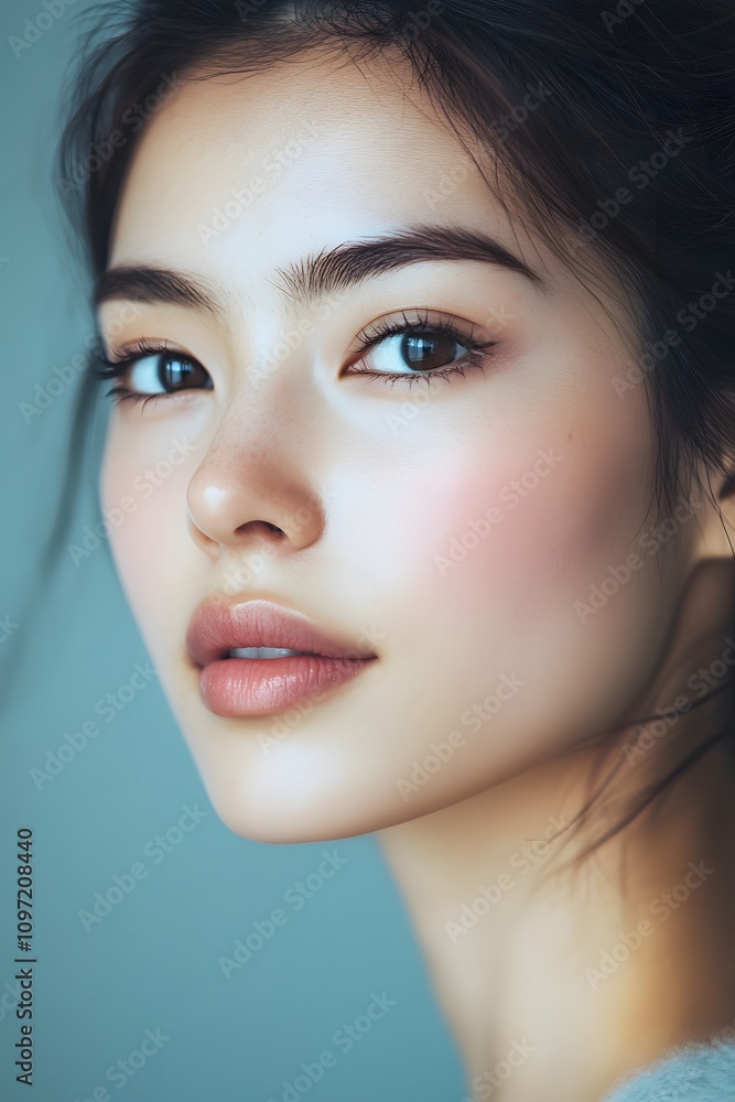 Beauty portrait of a Japanese woman with beautiful skin Beauty portrait of a Japanese woman with beautiful skin