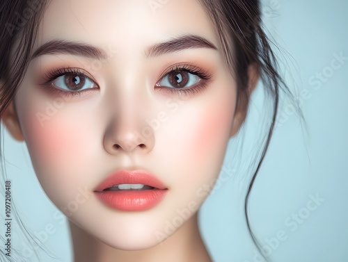 Beauty portrait of a Japanese woman with beautiful skin