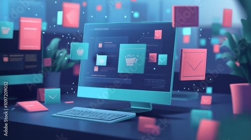 Wallpaper Mural Software sale banners popping up on a computer screen, offering huge discounts.  Torontodigital.ca