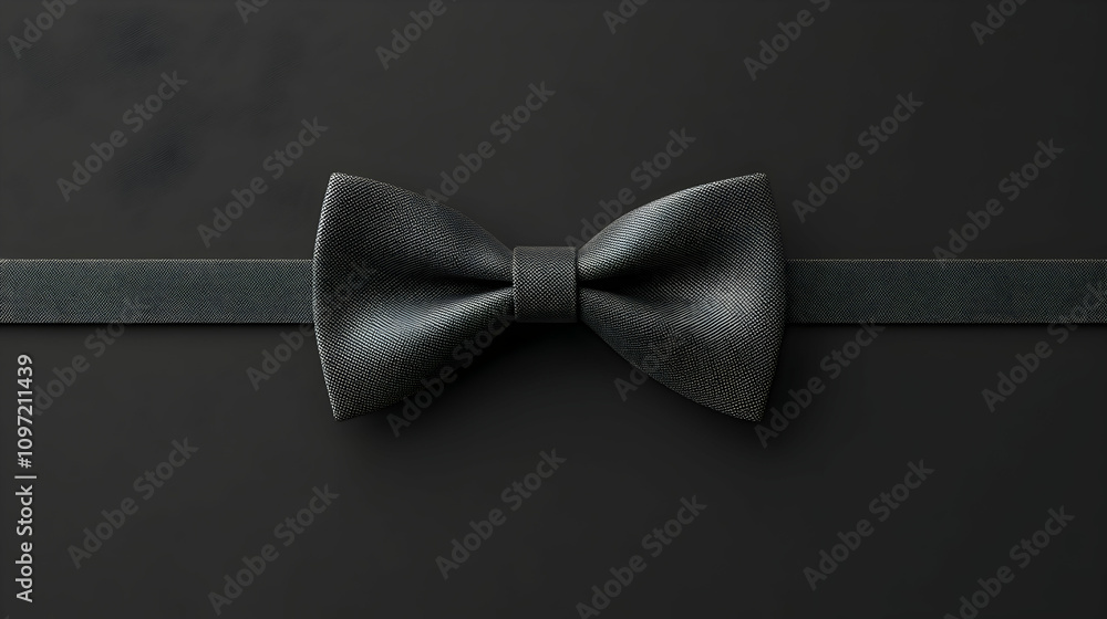 Black bow tie on black background; simple, elegant, minimalist design. Black bow tie on black background; simple, elegant, minimalist design.