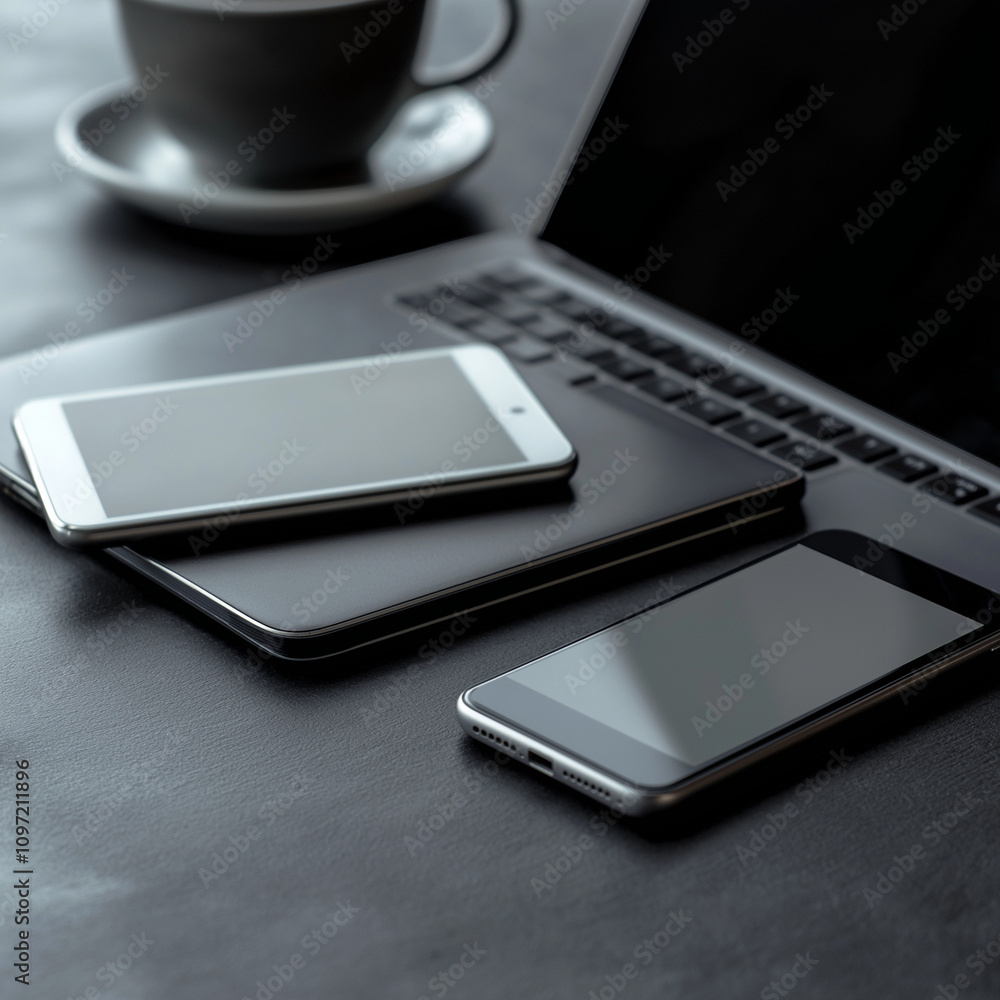 Minimalistisches Arbeitsplatz-Setup mit Laptop und Smartphone
Minimalistisches Arbeitsplatz-Setup mit Laptop und Smartphone