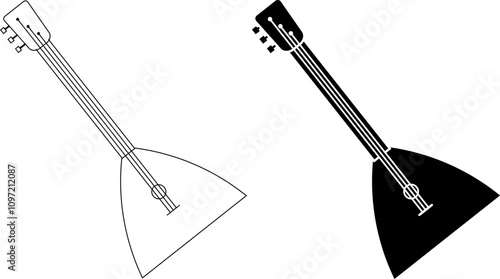 outline silhouette balalika icon set