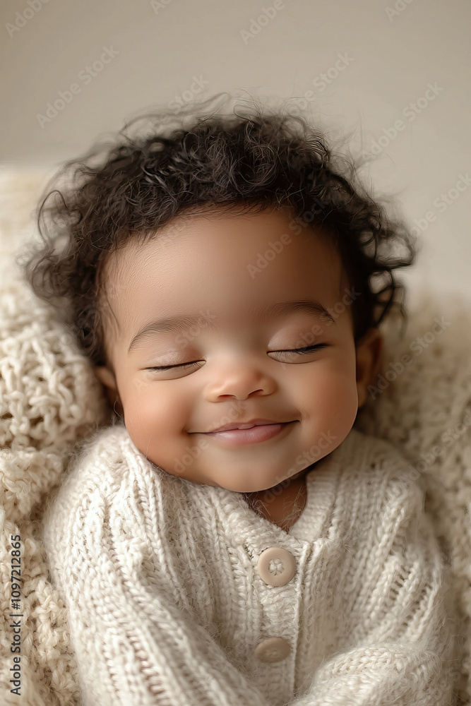 portrait of a contented happy baby