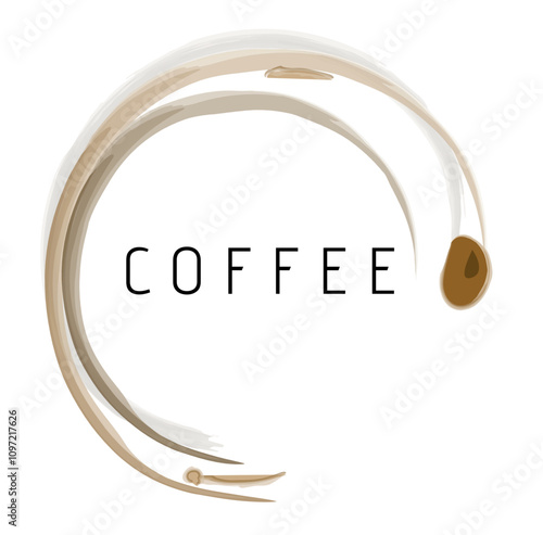 Coffee Shop Logo with Coffee Rings