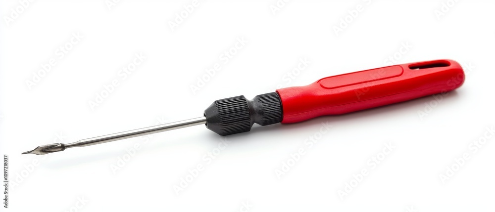 Soldering iron with red handle, ideal for precision work Soldering iron with red handle, ideal for precision work