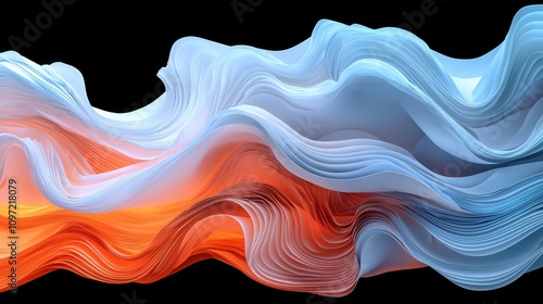 Wallpaper Mural Dynamic flowing waves art abstract digital creation vibrant colors studio environment creative perspective visual concept Torontodigital.ca