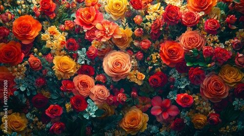 Wallpaper Mural Vibrant flower arrangement botanical garden floral art bright colors close-up nature's beauty unveiled Torontodigital.ca