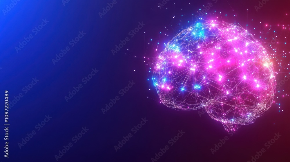 Abstract Representation of a Glowing Human Brain Abstract Representation of a Glowing Human Brain