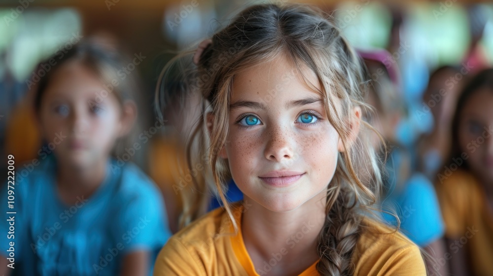 Portrait of a young girl with blue eyes Portrait of a young girl with blue eyes