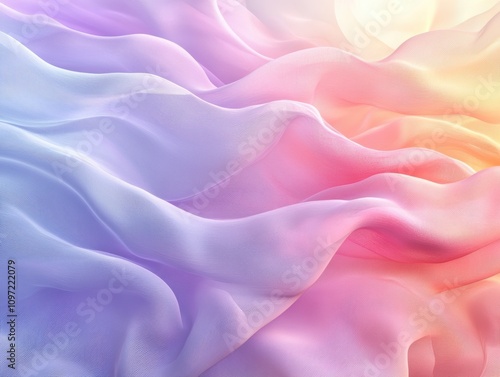 Soft, flowing fabric with pastel colors creating a serene, dreamy atmosphere.