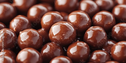 Close-up of delicious hazelnut pralines showcasing their glossy chocolate coating