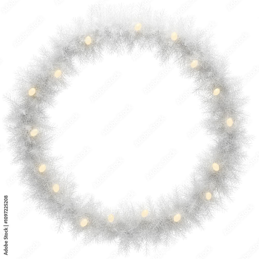 Fototapeta premium Christmas wreath 3d render PNG
