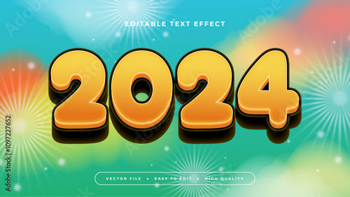 Black Orange and Green 2024 3d Editable Text Effect - Font Style