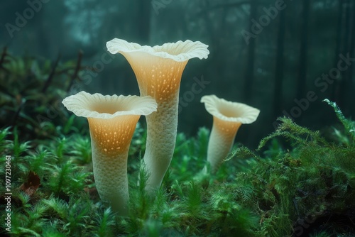 Conifer habitat of Monotropa hypopitys also known as Dutchman s pipe photo