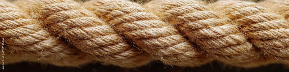 Fototapeta premium A close-up shot of a tightly woven rope, signifying resilience and unity in the face of adversity.
