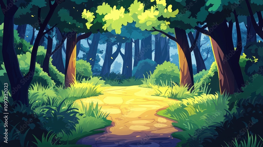 A Winding Path Through a Lush, Green Forest