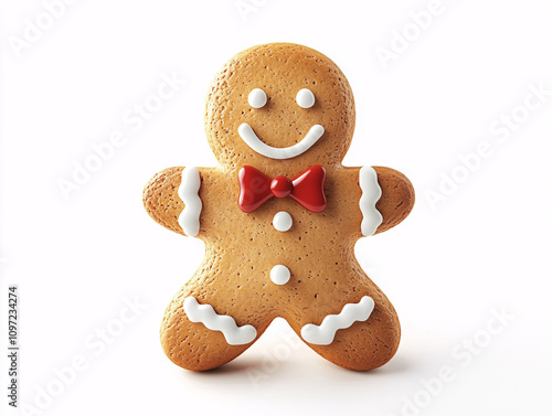 Wallpaper Mural A cheerful gingerbread man with a red bowtie, perfect for holiday-themed projects, seasonal marketing, and festive events celebration. Torontodigital.ca