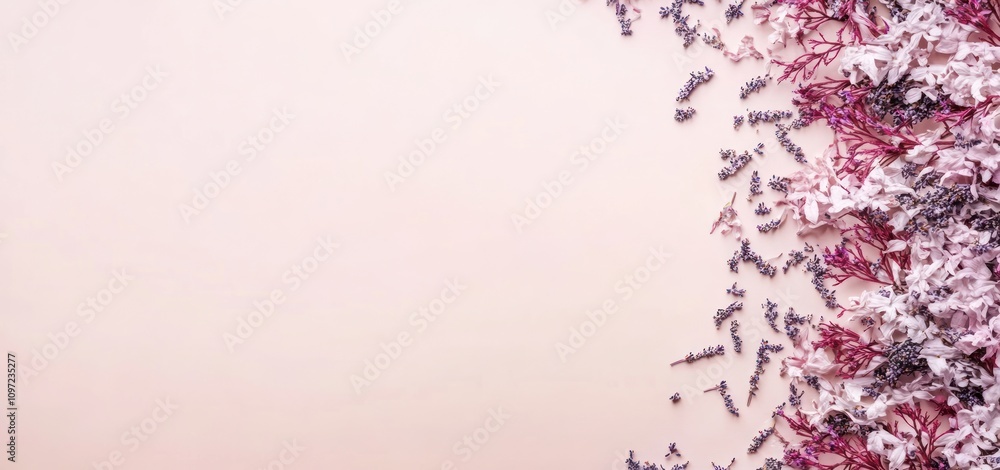 A serene arrangement of dried flowers on a soft background, evoking calmness and beauty. A serene arrangement of dried flowers on a soft background, evoking calmness and beauty.