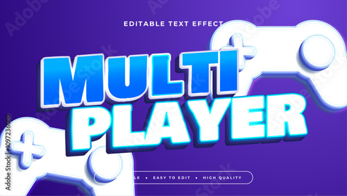 White Blue and Purple Violet Multiplayer 3d Editable Text Effect - Font Style