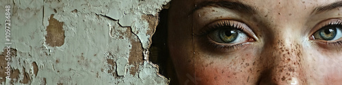 Forgotten portrait faded painting of an unknown woman.
