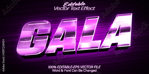 Gala Vector Text Effect Editable Alphabet Purple