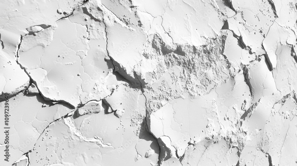 Close-up texture of cracked and fragmented white plaster, creating an abstract, rugged surface with intricate details. Close-up texture of cracked and fragmented white plaster, creating an abstract, rugged surface with intricate details.