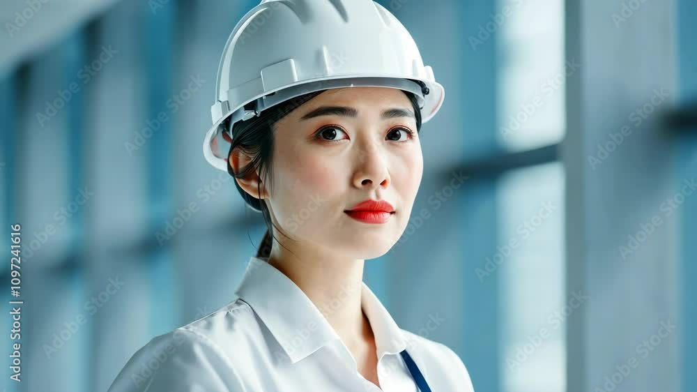 Empowering image of a woman in a hard hat amidst construction sites, symbolizing diversity in engineering. Empowering image of a woman in a hard hat amidst construction sites, symbolizing diversity in engineering.