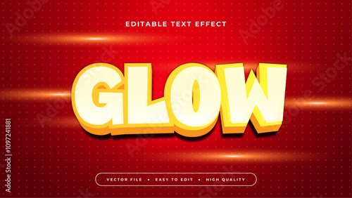 White Yellow and Red Glow 3d Editable Text Effect - Font Style