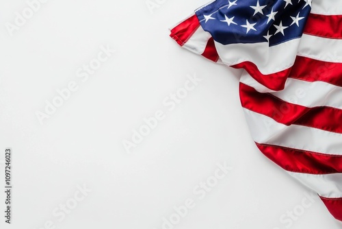 USA Flag/American flag on white with space for text no distractions