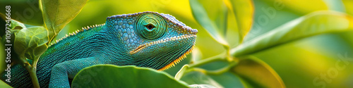Camouflaged Chameleon: A chameleon blending into its surroundings, demonstrating adaptability and survival instincts.