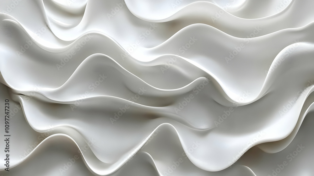 White Abstract 3D Wave Background Illustration White Abstract 3D Wave Background Illustration