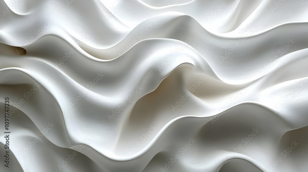 Abstract 3D White Wave Background Illustration Abstract 3D White Wave Background Illustration