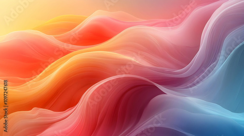 Abstract Background, Colorful Waves Illustration