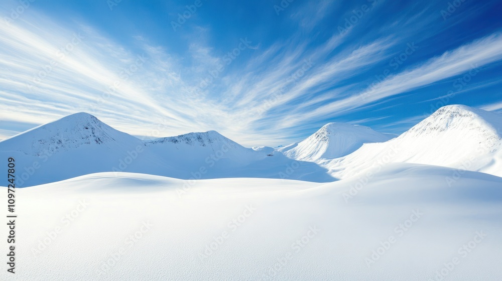 Snowy Mountains Under a Bright Blue Sky Snowy Mountains Under a Bright Blue Sky