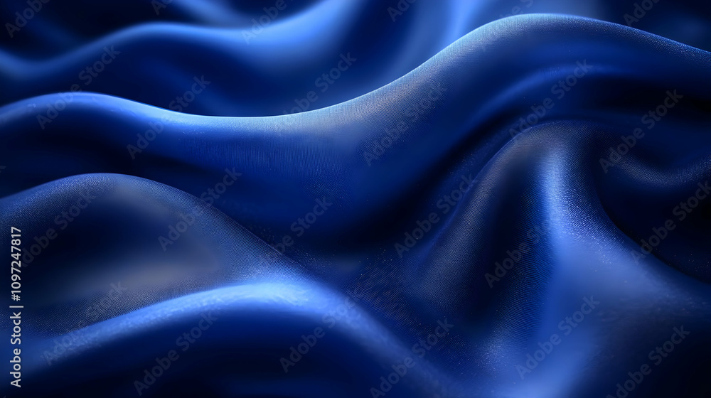 Obraz premium Deep Blue Silk Drape 3D Render