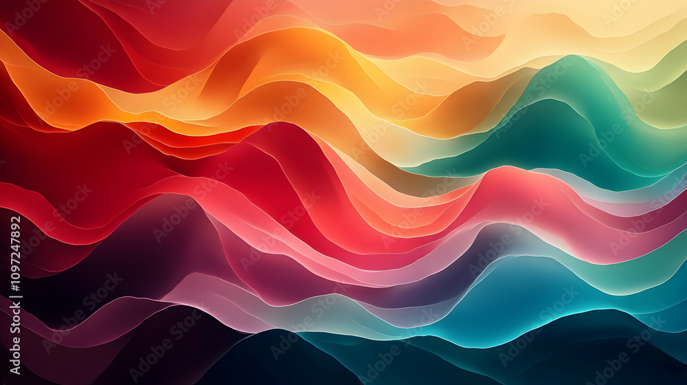 Vibrant Abstract Wave Background Illustration