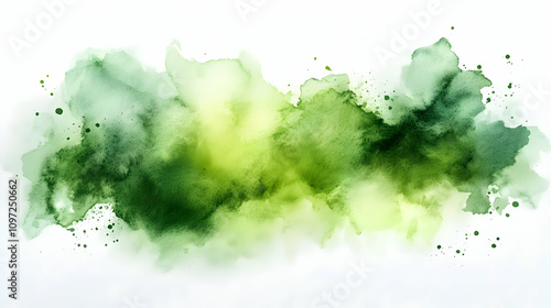 Green Watercolor Abstract Background