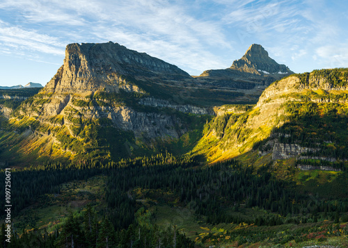 autumn in the mountains, Logan Pass, Glacier National Park, Montana. photo