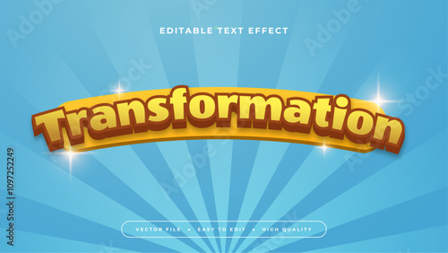 Blue Brown and Yellow Transformation 3d Editable Text Effect - Font Style