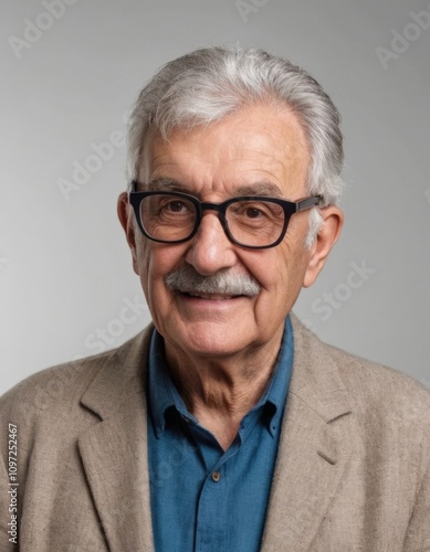 Portrait of an elderly man with glasses