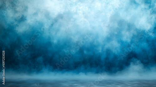 Abstract Blue Background Image with Foggy Effect