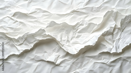 White Crumpled Paper Abstract Background Illustration