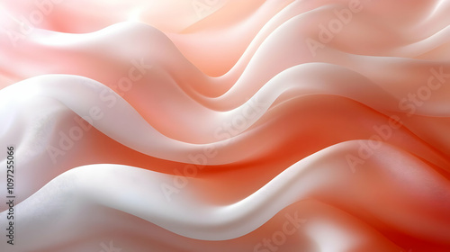 Peach and White Silk Drape Abstract Background Illustration