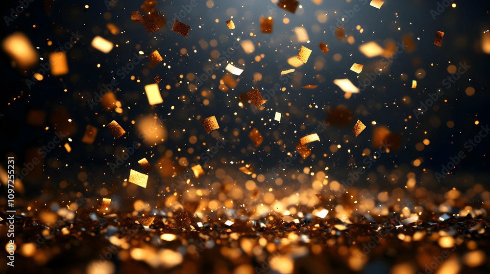 Golden Confetti Celebration Background Image Golden Confetti Celebration Background Image